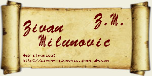 Živan Milunović vizit kartica